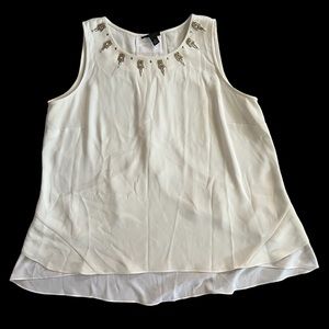 White Embellished Jewelry Top